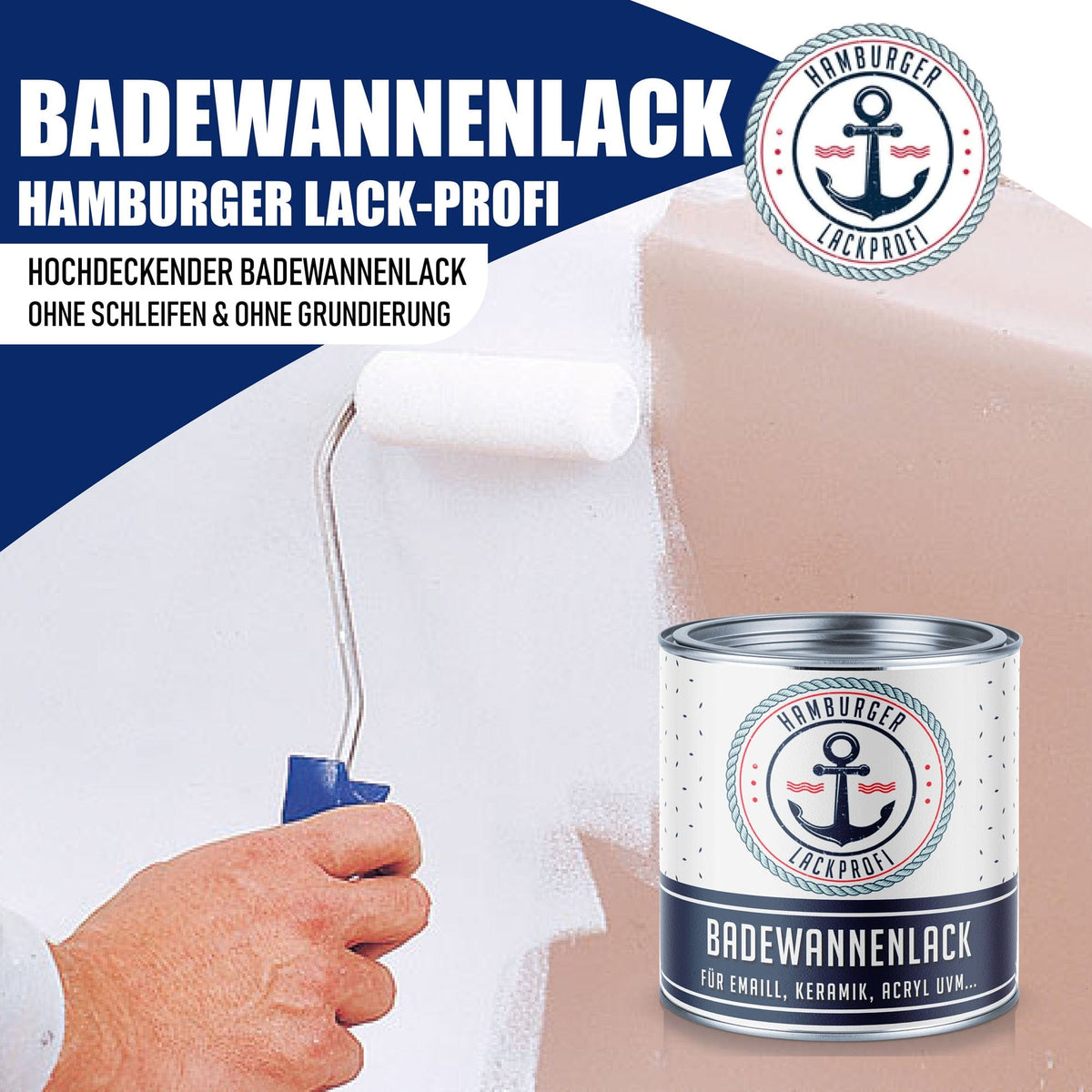2K Badewannenlack Erdbeerrot RAL 3018 mit Lackierset (X500) - Glänzend / Seidenmatt / Matt - Hamburger Lack-Profi, Bild 2