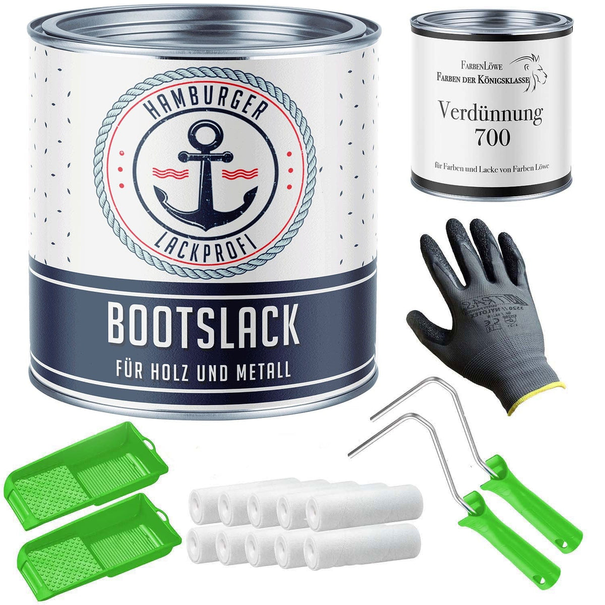 Bootslack Schwarzgrün RAL 6012 mit Lackierset (X300) - Hamburger Lack-Profi