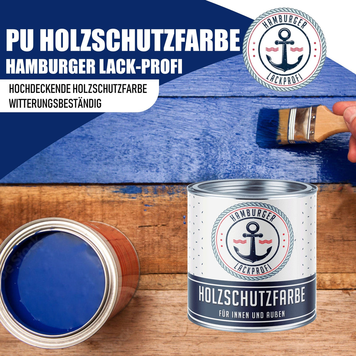 PU Holzschutzfarbe RAL 1004 Goldgelb - Wetterschutzfarbe - Hamburger Lack-Profi