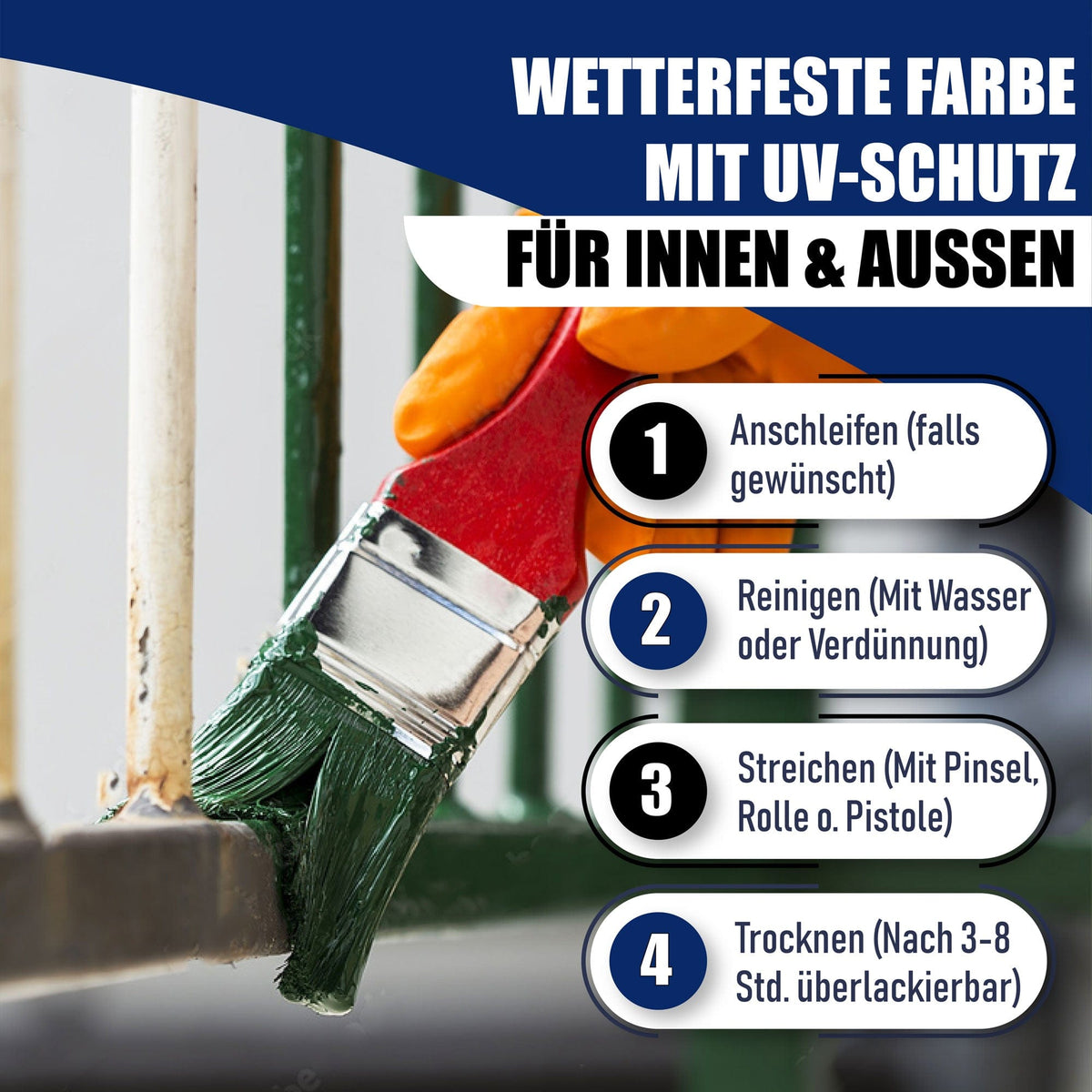 Metallschutzlack in Verkehrsrot RAL 3020 mit Lackierset (X500) - Hamburger Lack-Profi