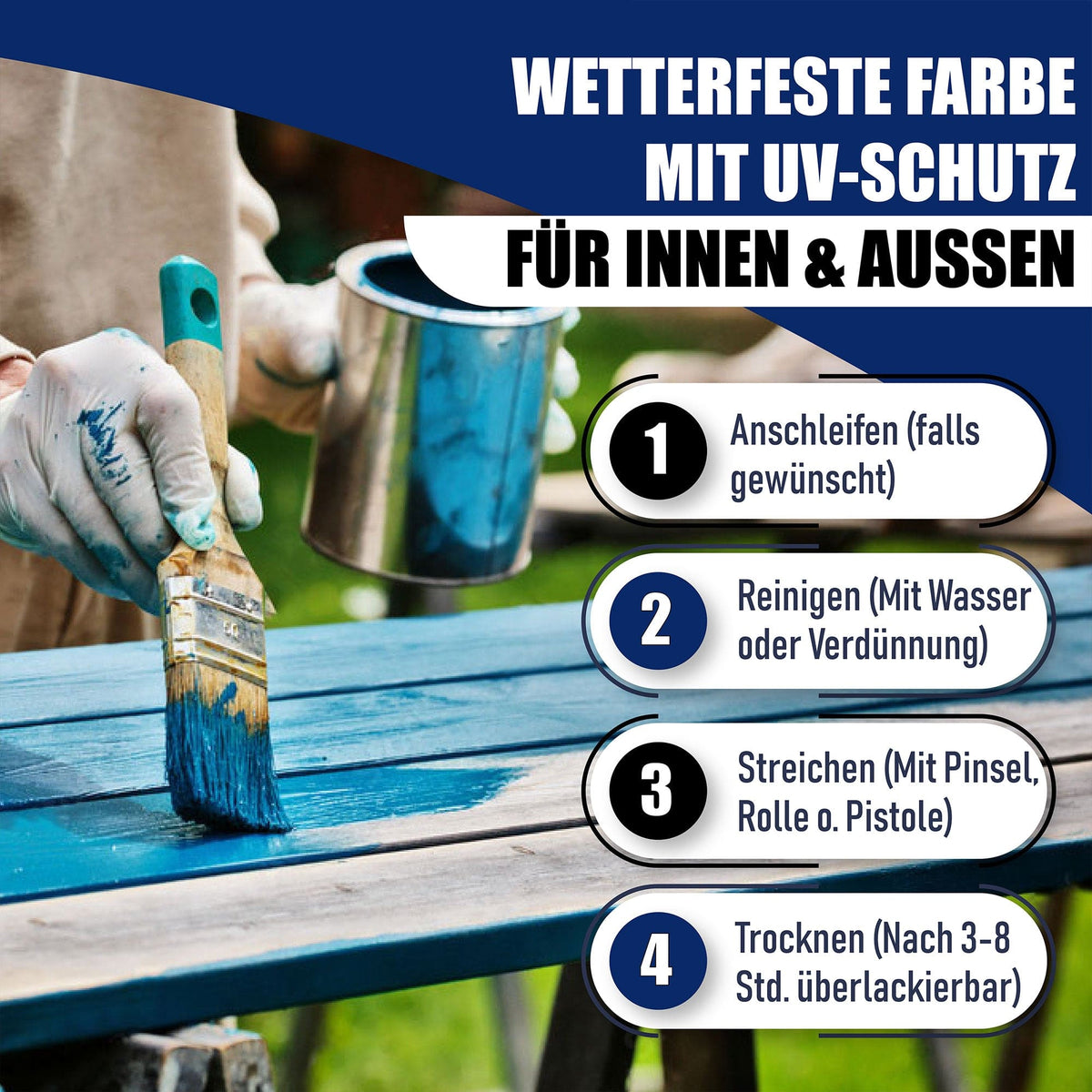 Hamburger Lack-Profi Buntlack Signalweiß RAL 9003 - Robuster Kunstharzlack - Hamburger Lack-Profi