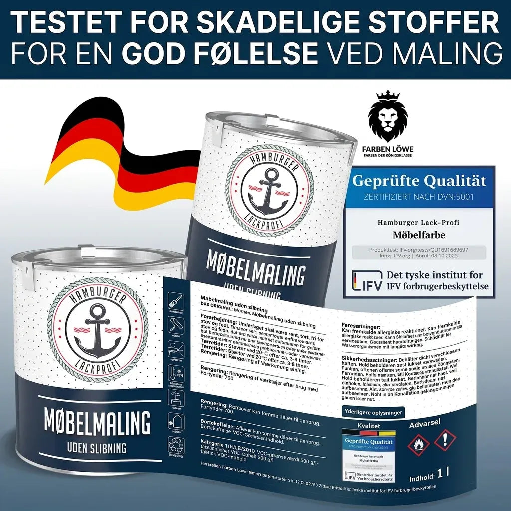 Hamburger Lack-Profi Möbelfarbe ohne Schleifen RAL 8022 Schwarzbraun - Möbellack Hamburger Lack-Profi