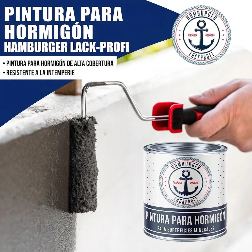 Hamburger Lack-Profi Betonfarbe Schwarzoliv RAL 6015 - hochdeckende Fassadenfarbe - Hamburger Lack-Profi