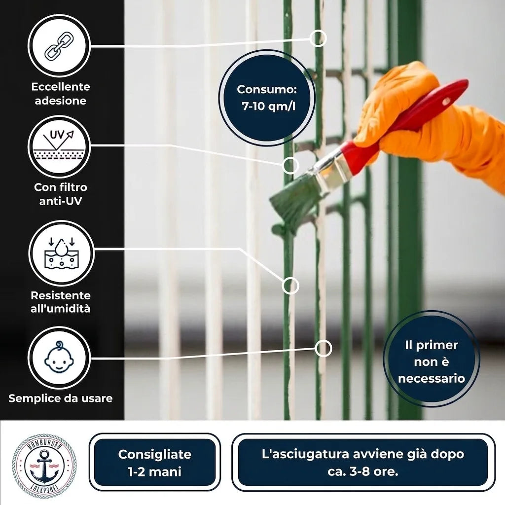 Hamburger Lack-Profi 3 in 1 Rubinrot RAL 3003 - Rostschutz - Hamburger Lack-Profi