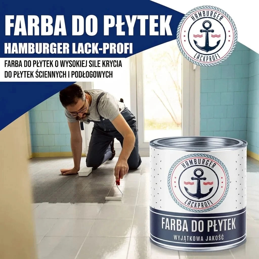 Hamburger Lack-Profi Lacke & Beschichtungen Hamburger Lack-Profi Fliesenlack in Verkehrsschwarz RAL 9017 mit Lackierset (X300) & Verdünnung (1 L) - Fliesenfarbe 30% Sparangebot