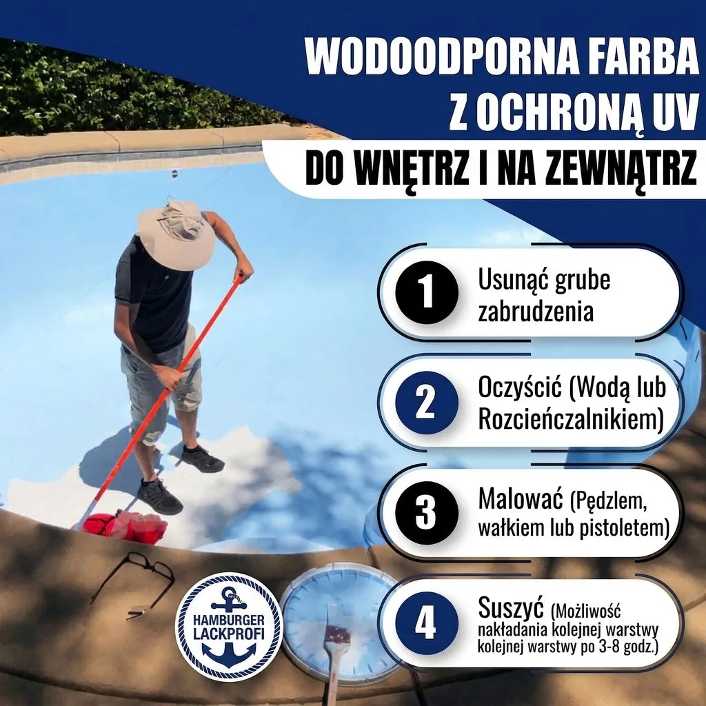 Schwimmbeckenfarbe Kastanienbraun RAL 8015 - hochdeckende Poolfarbe - Hamburger Lack-Profi