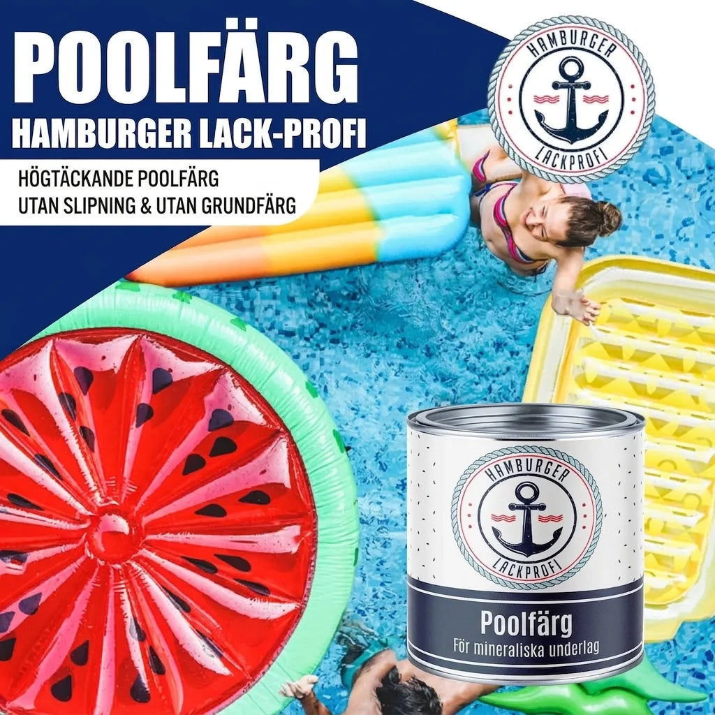 Schwimmbeckenfarbe Schiefergrau RAL 7015 - hochdeckende Poolfarbe - Hamburger Lack-Profi