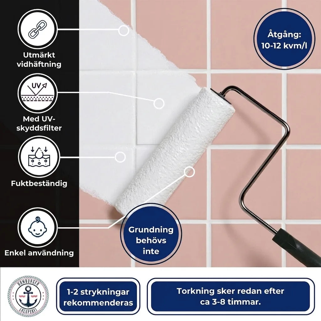 Hamburger Lack-Profi Fliesenlack Melonengelb RAL 1028 - hochdeckende Fliesenfarbe Gelb - Hamburger Lack-Profi