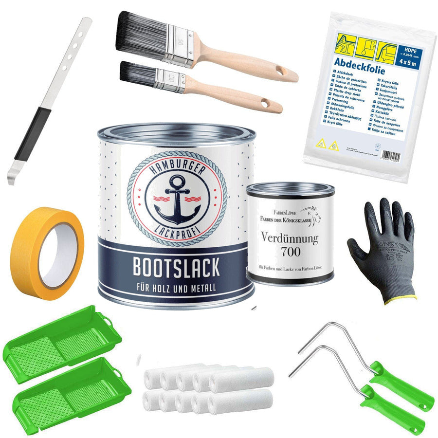 Bootslack Saphirblau RAL 5003 mit Lackierset (X500) - Hamburger Lack-Profi