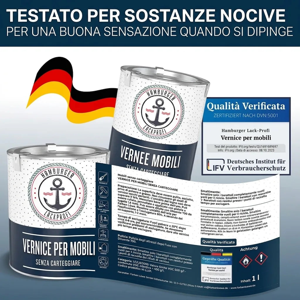 Möbelfarbe ohne Schleifen RAL 8011 Nussbraun - Möbellack Hamburger Lack-Profi - Hamburger Lack-Profi