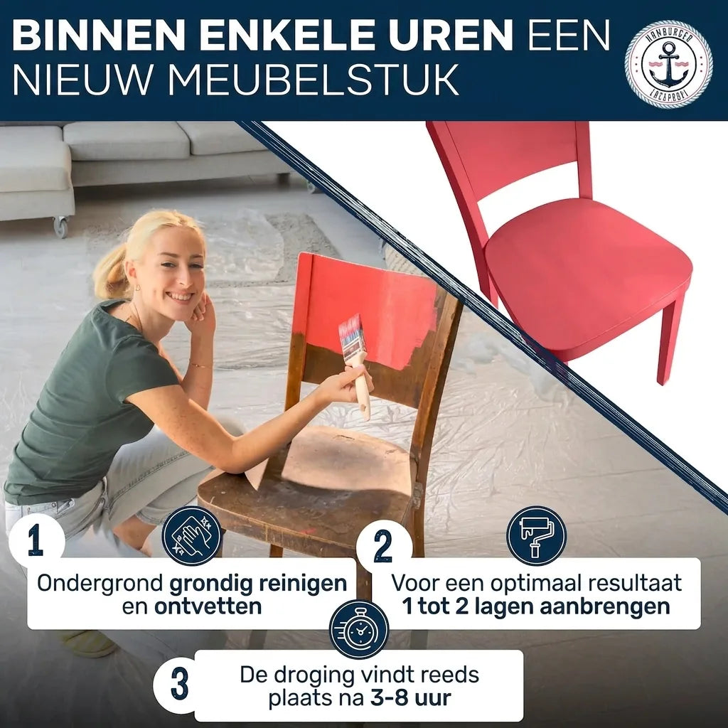 Möbelfarbe ohne Schleifen RAL 3004 Purpurrot - Möbellack Hamburger Lack-Profi - Hamburger Lack-Profi