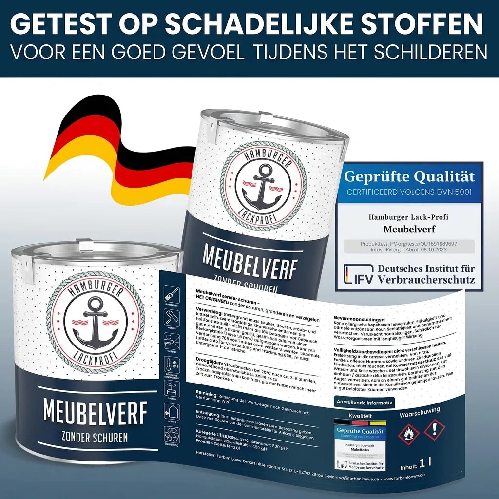 Möbelfarbe ohne Schleifen RAL 9003 Signalweiß - Möbellack Hamburger Lack-Profi - Hamburger Lack-Profi